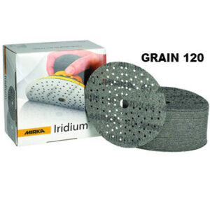Iridium Ø 150 mm disque auto-agrippant 121 Trous, grain 120, boîte 100 disques