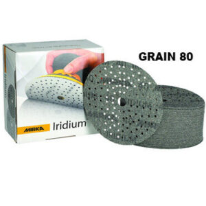 Iridium Ø 150 mm disque auto-agrippant 121 Trous, grain 80, boîte 100 disques