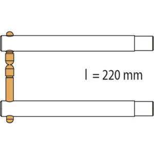 2 Bras 220 mm PX2 + 2 caps (PORTASPOT 230)